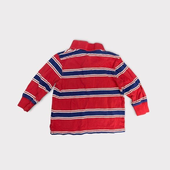 THE CHILDREN'S PLACE | 3/$15 Baby Boy's Red Striped Long Sleeve Polo - Picture 2 of 3